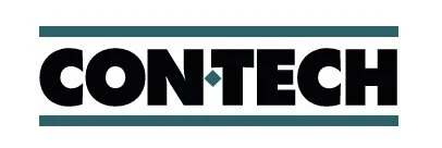 Contech logo with bold black letters and turquoise accents