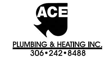 Logo for ACE Plumbing & Heating Inc. with a black wrench icon and contact number 306-242-8488.