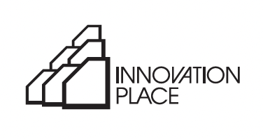 Logo with three stacked, ascending rectangles and the words 'Innovation Place'.