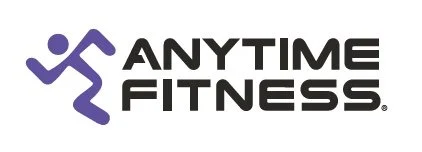 Anytime Fitness logo featuring a stylized purple figure running and the black text 'ANYTIME FITNESS'