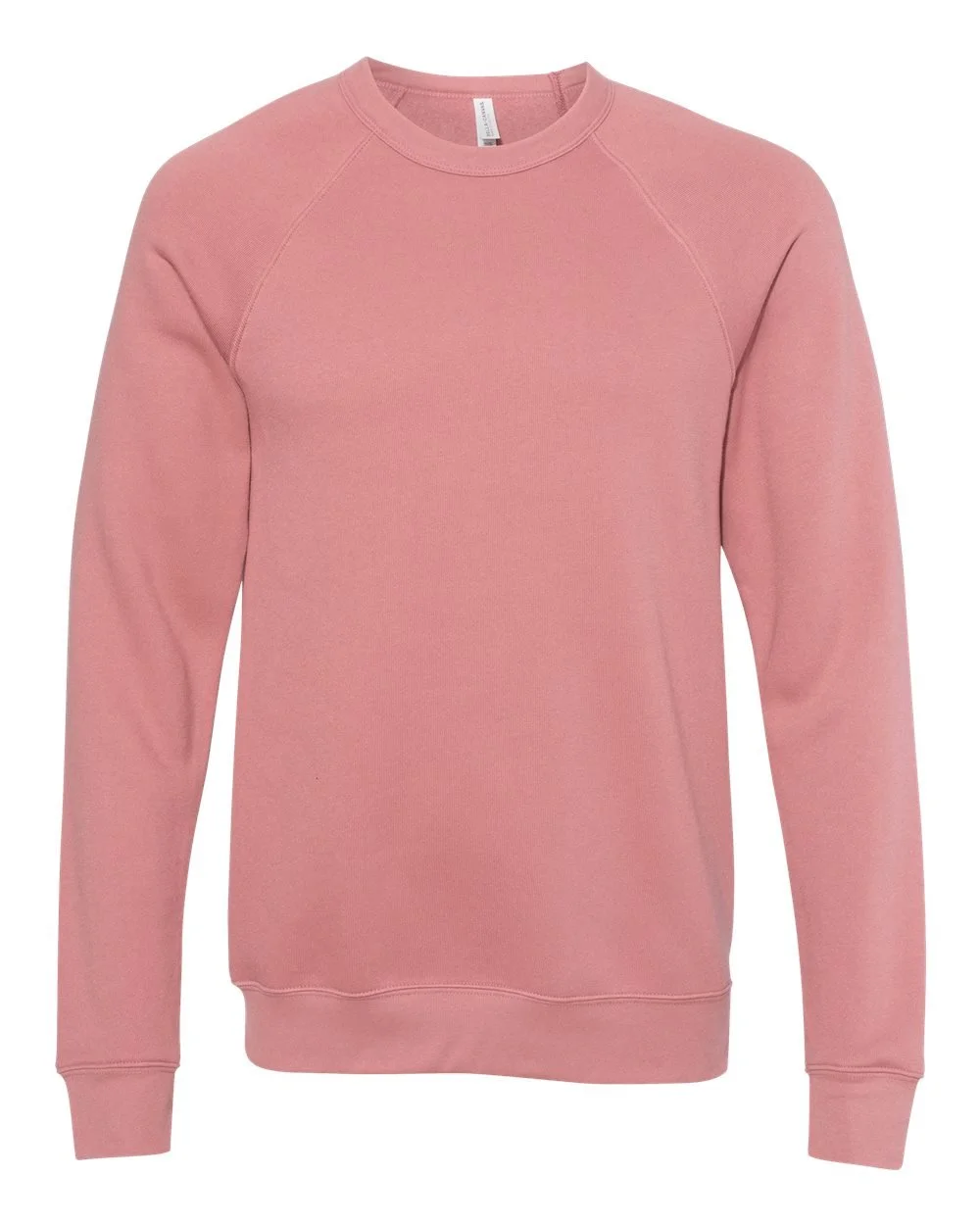 Bella + Canvas Sponge Fleece Raglan Crewneck Sweatshirt 3901 in mauve