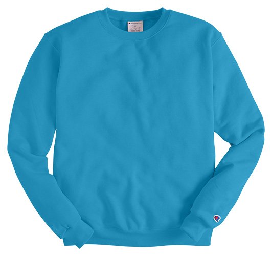 Champion S600 Adult Powerblend Fleece Crew in blue lagoon