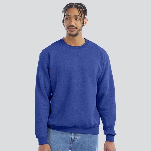 Male Model wearing Champion S600 Adult Powerblend Fleece Crew