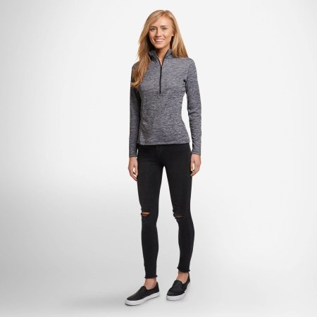 LADIES 1/4 ZIP PULLOVER black