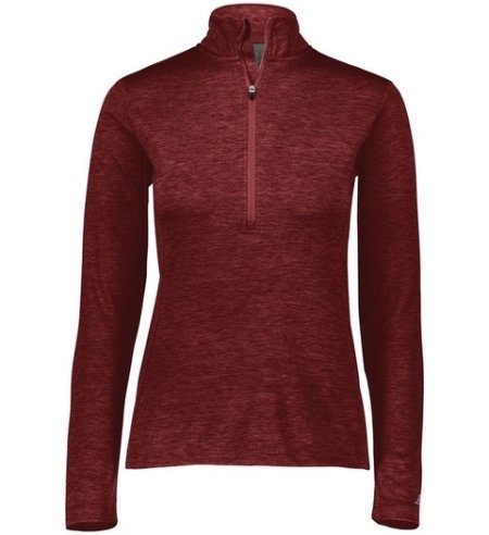 LADIES 1/4 ZIP PULLOVER in cardinal
