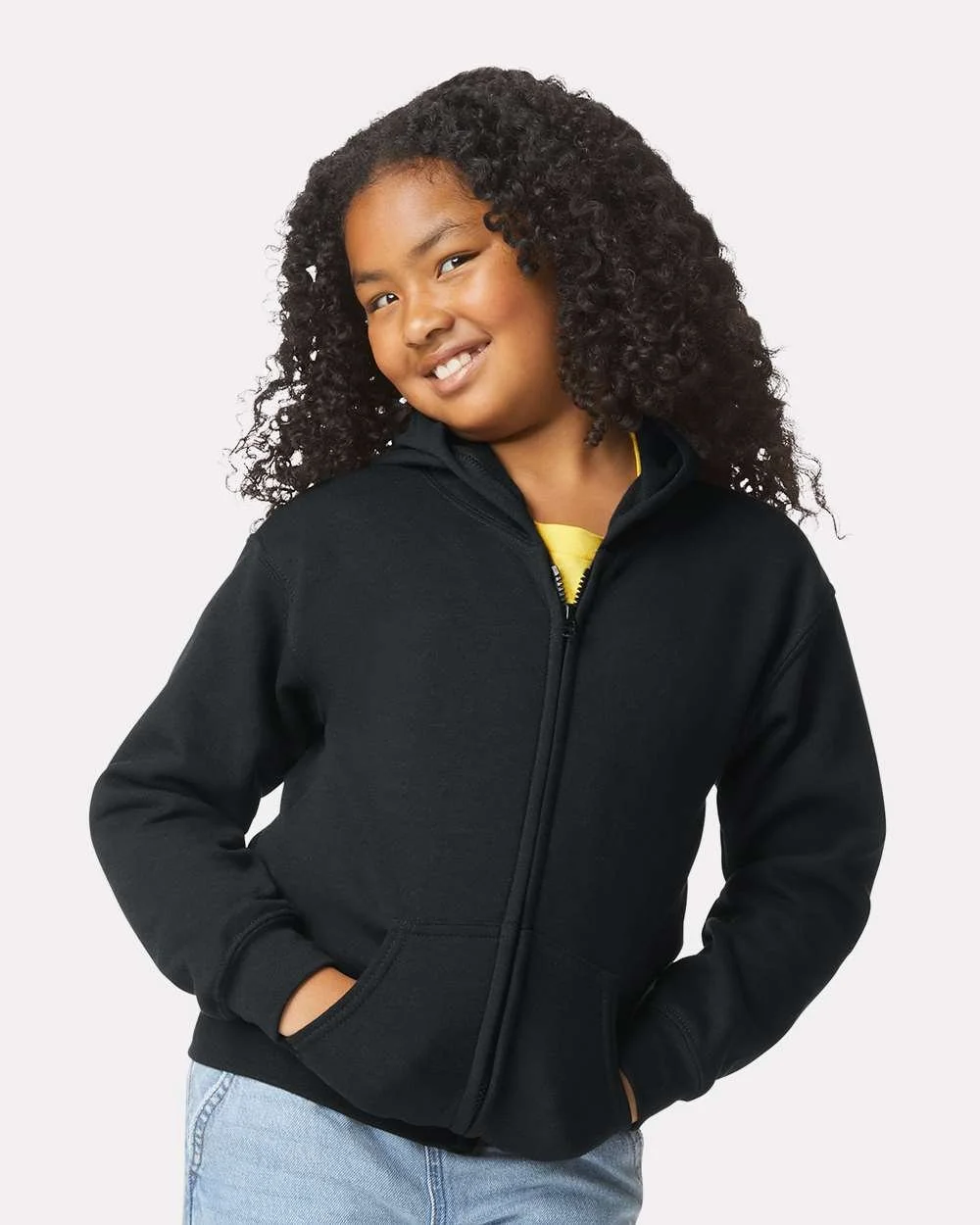 Gildan - Heavy Blend™ Youth Full-Zip Hooded Sweatshirt - 18600B in black