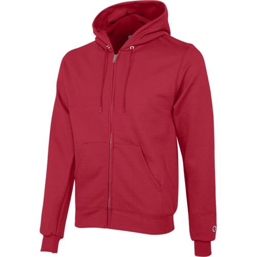 Champion Adult Powerblend® Fleece Full Zip Hoodie in red