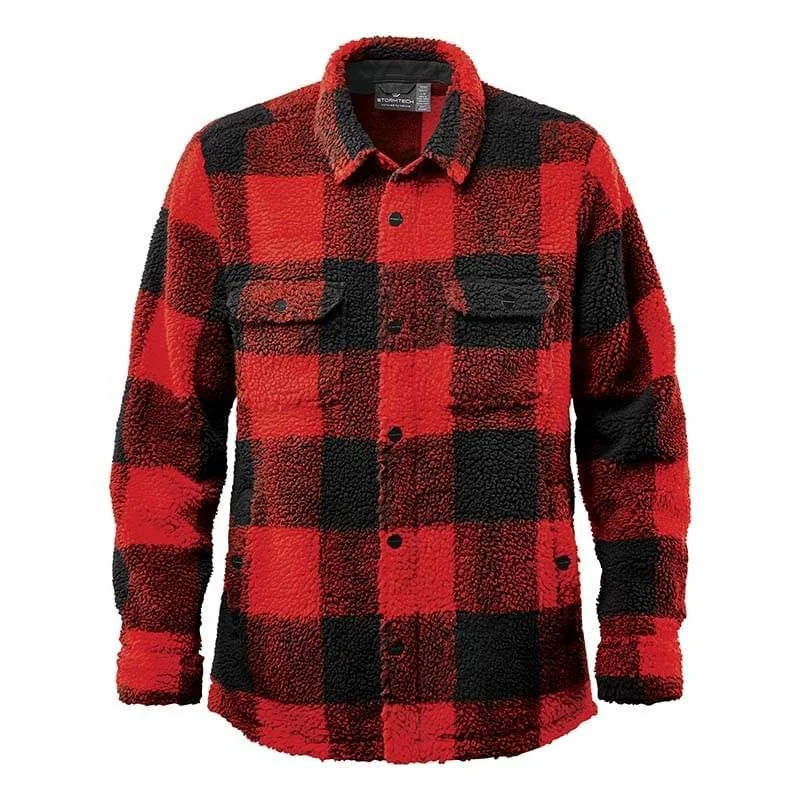 Stormtech Caribou Fleece Shacket Adult in red and black