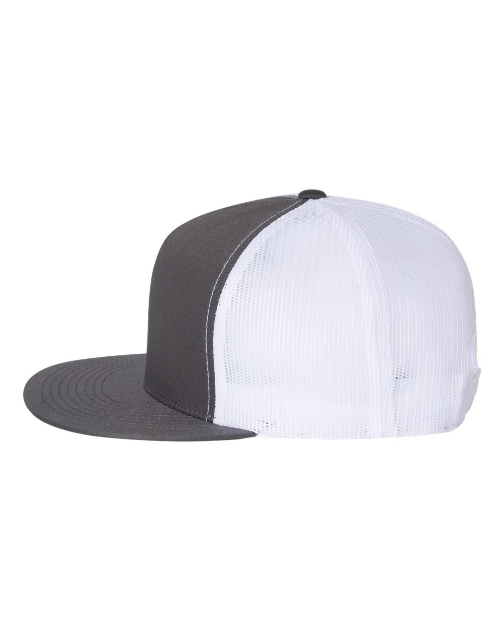 Yupong Classics Flat Bill 5-Panel Trucker in charcoal and white