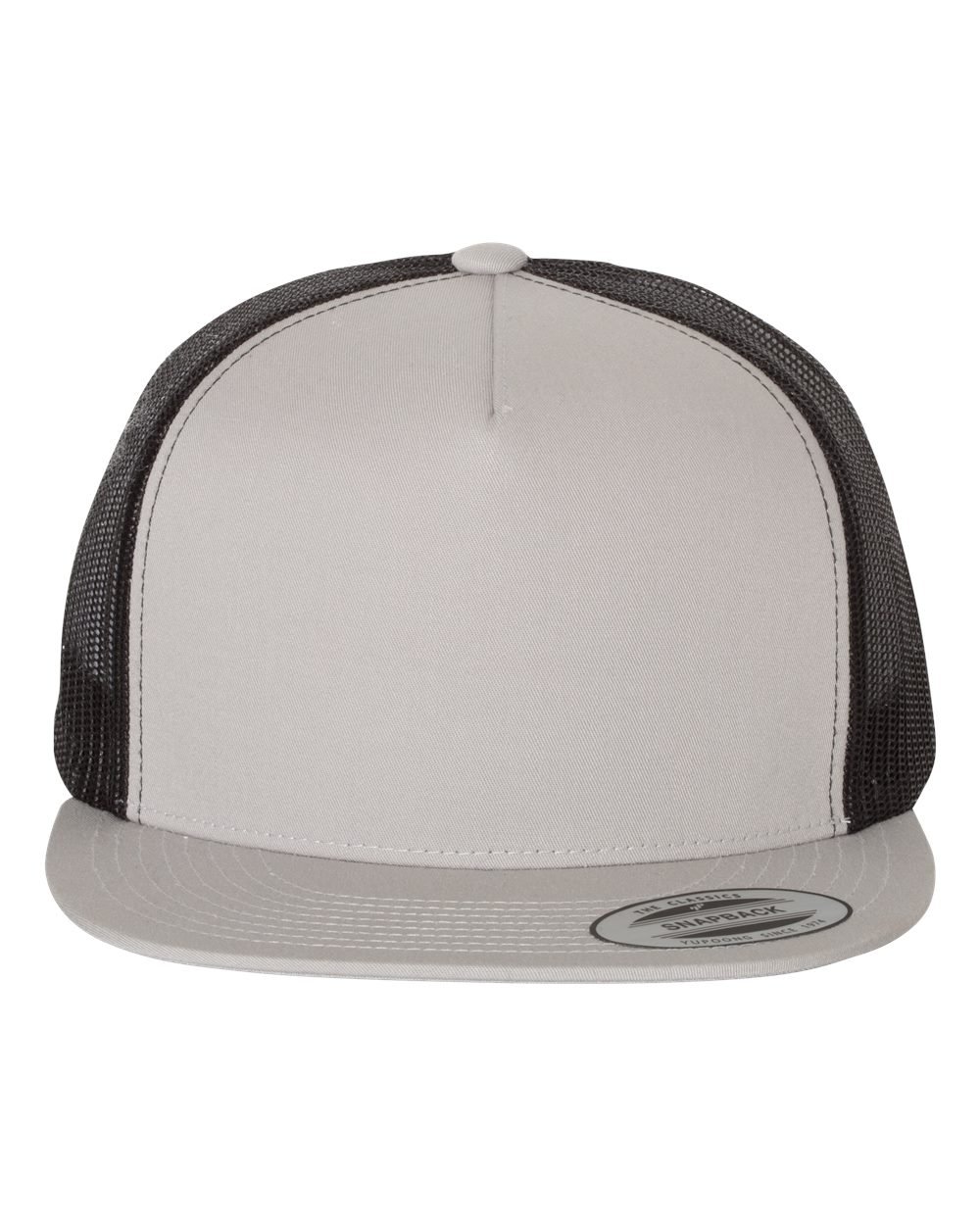 Yupong Classics Flat Bill 5-Panel Trucker in silver and black