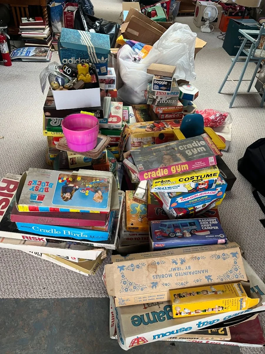 Vintage Toys, Quilts, Supplies