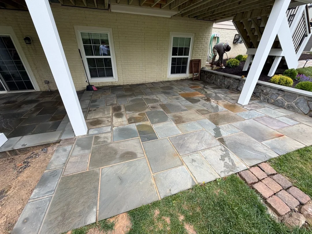 Custom Flagstone patio in Aldie VA