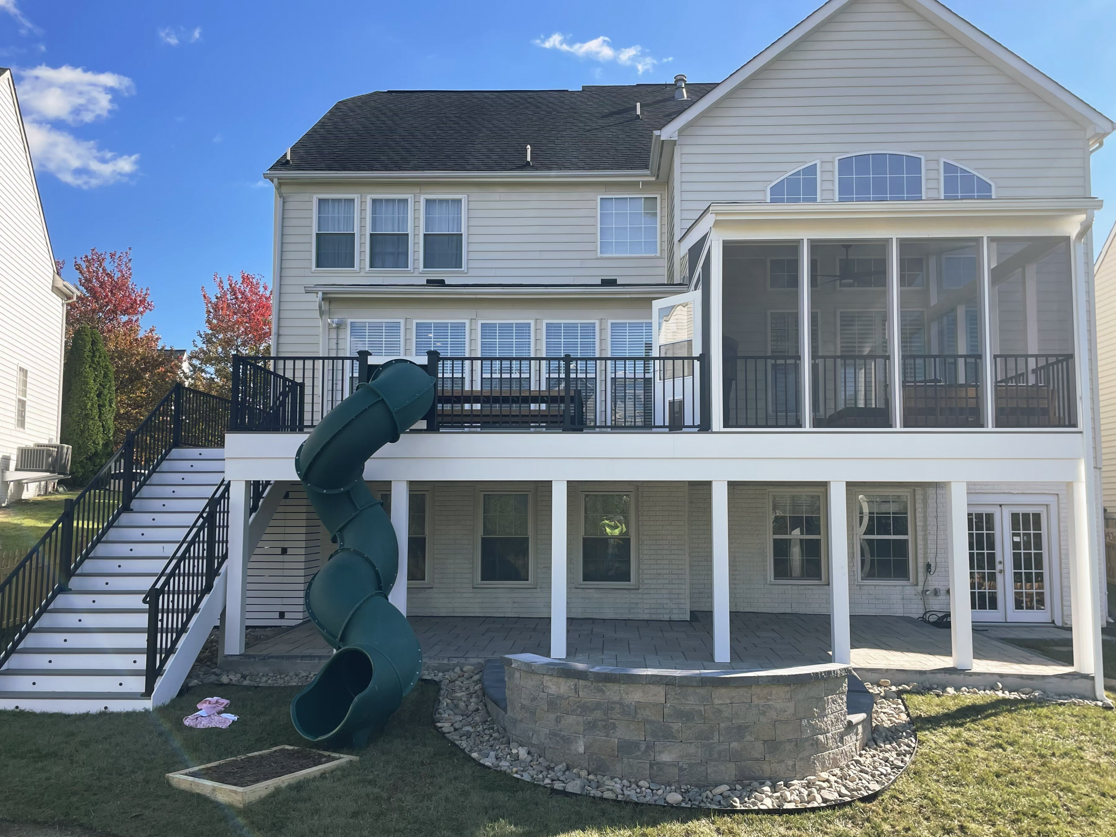 trex deck techo bloc patio leesburg, virginia