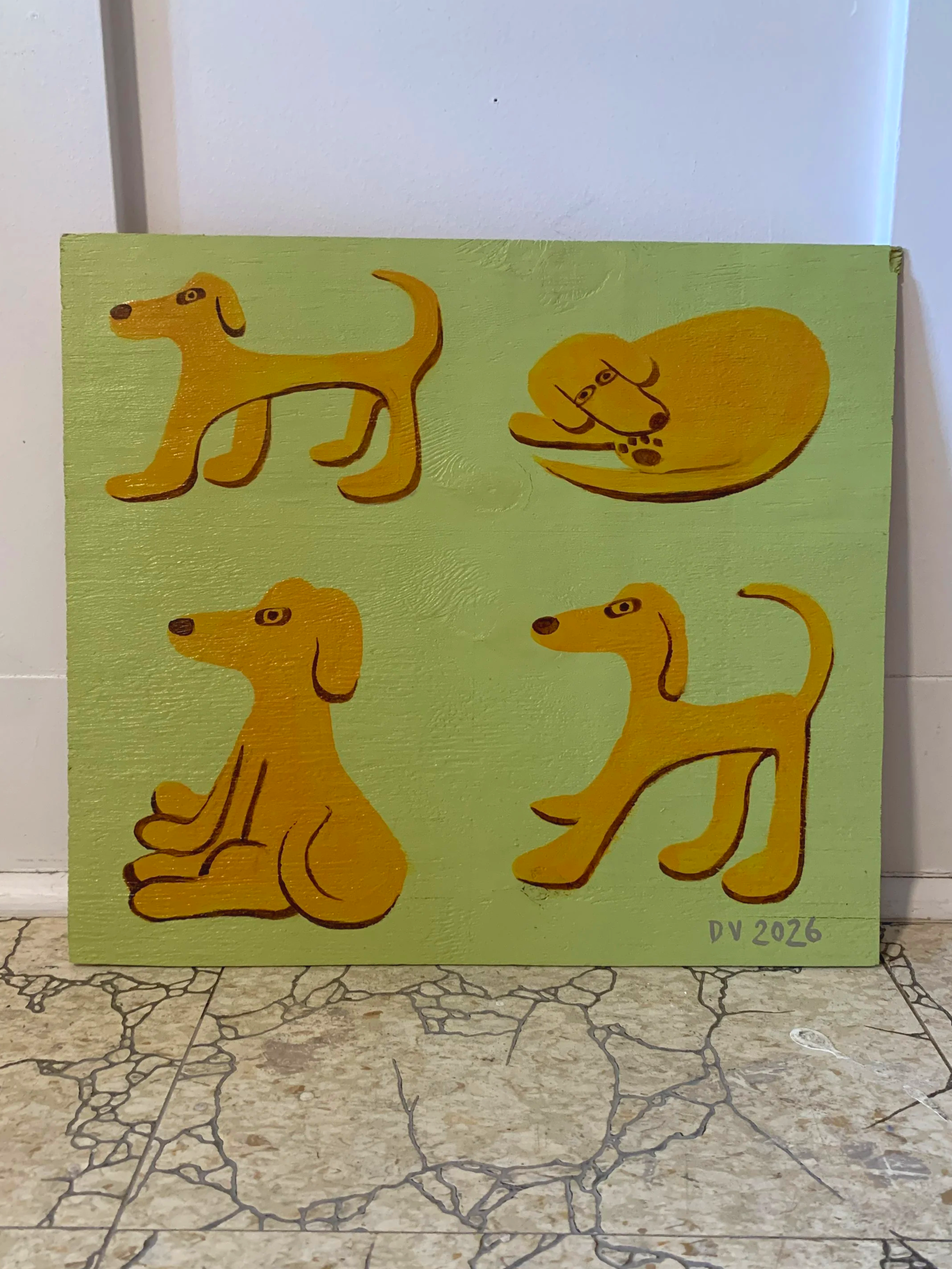 $250 / Lumpsum 4 Ways / Acrylic on Wood / 13" x 14.5" / 2026