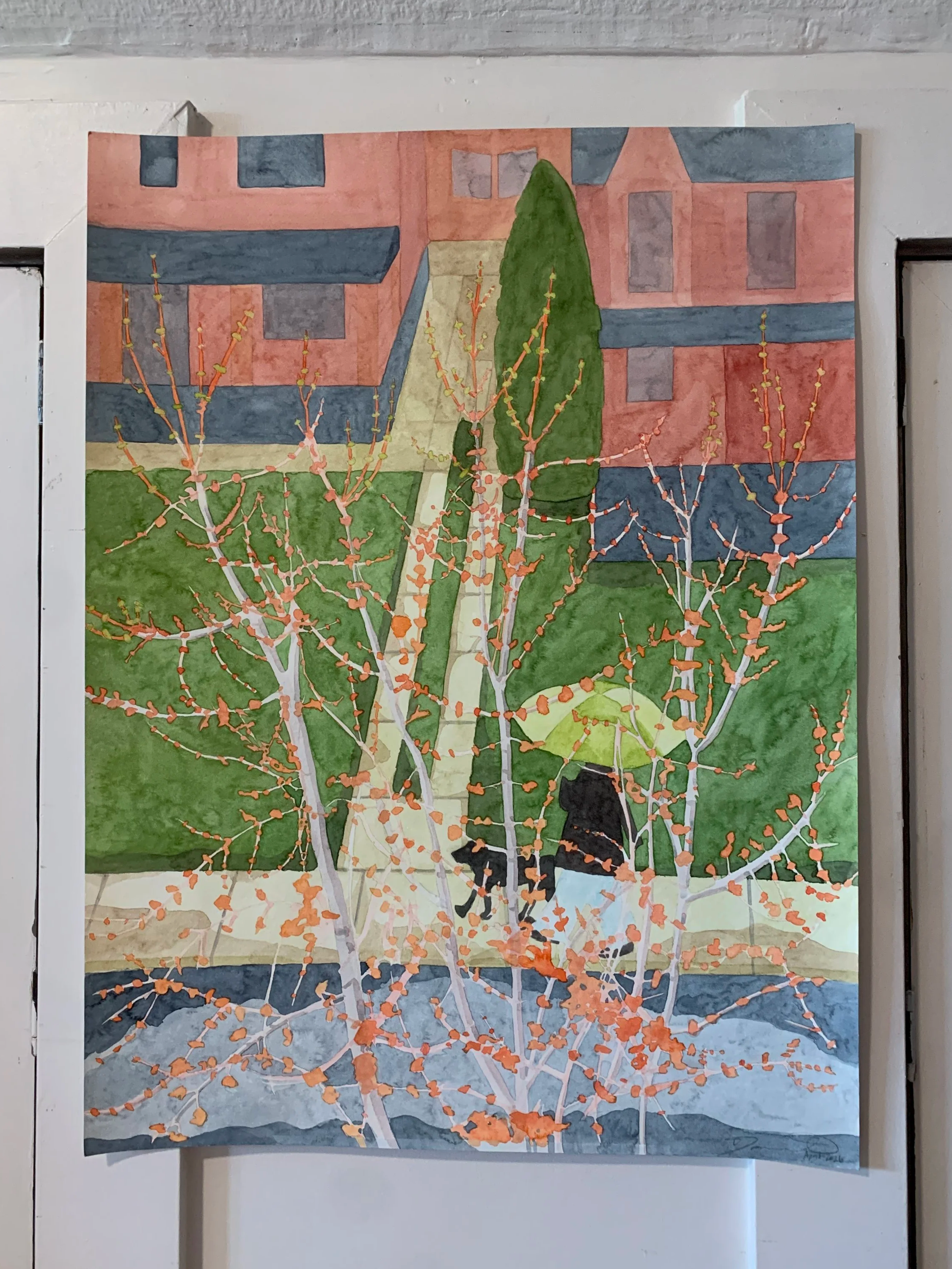 $600 / Bud Study (Looking out) / Watercolour on Paper / 18" x 24" / 2026