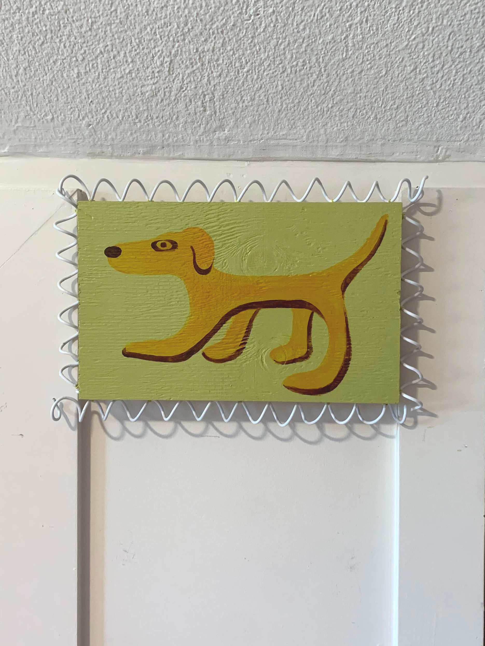 $300 / Lumpsum in Coiled Wire Frame / Acrylic on Wood, Wire / 10" x 15" / 2025