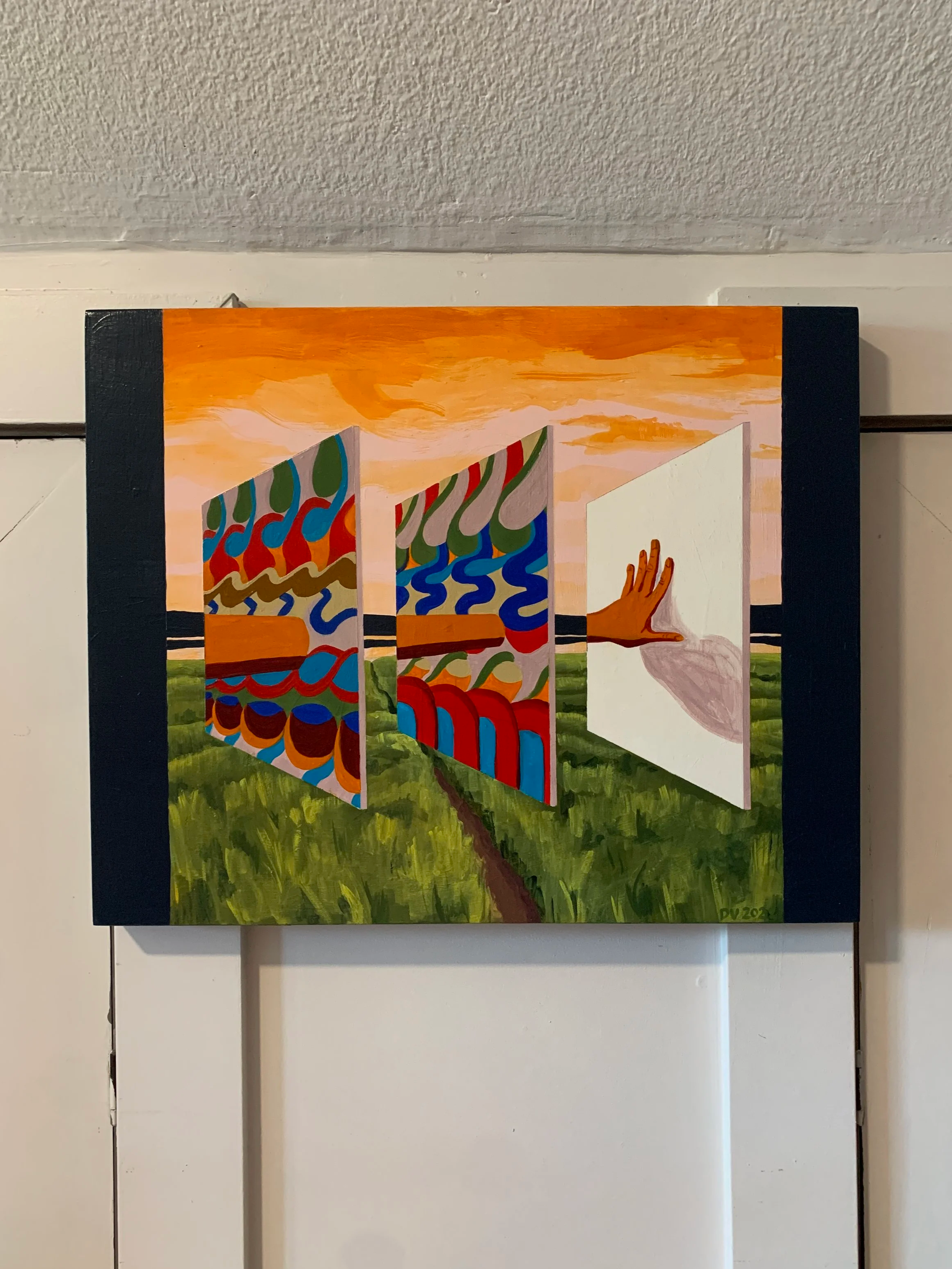 $700 / Recall The Dream Breath (Album Artwork for Post Moves / Acrylic on Wood Panel / 16" x 20" / 2022