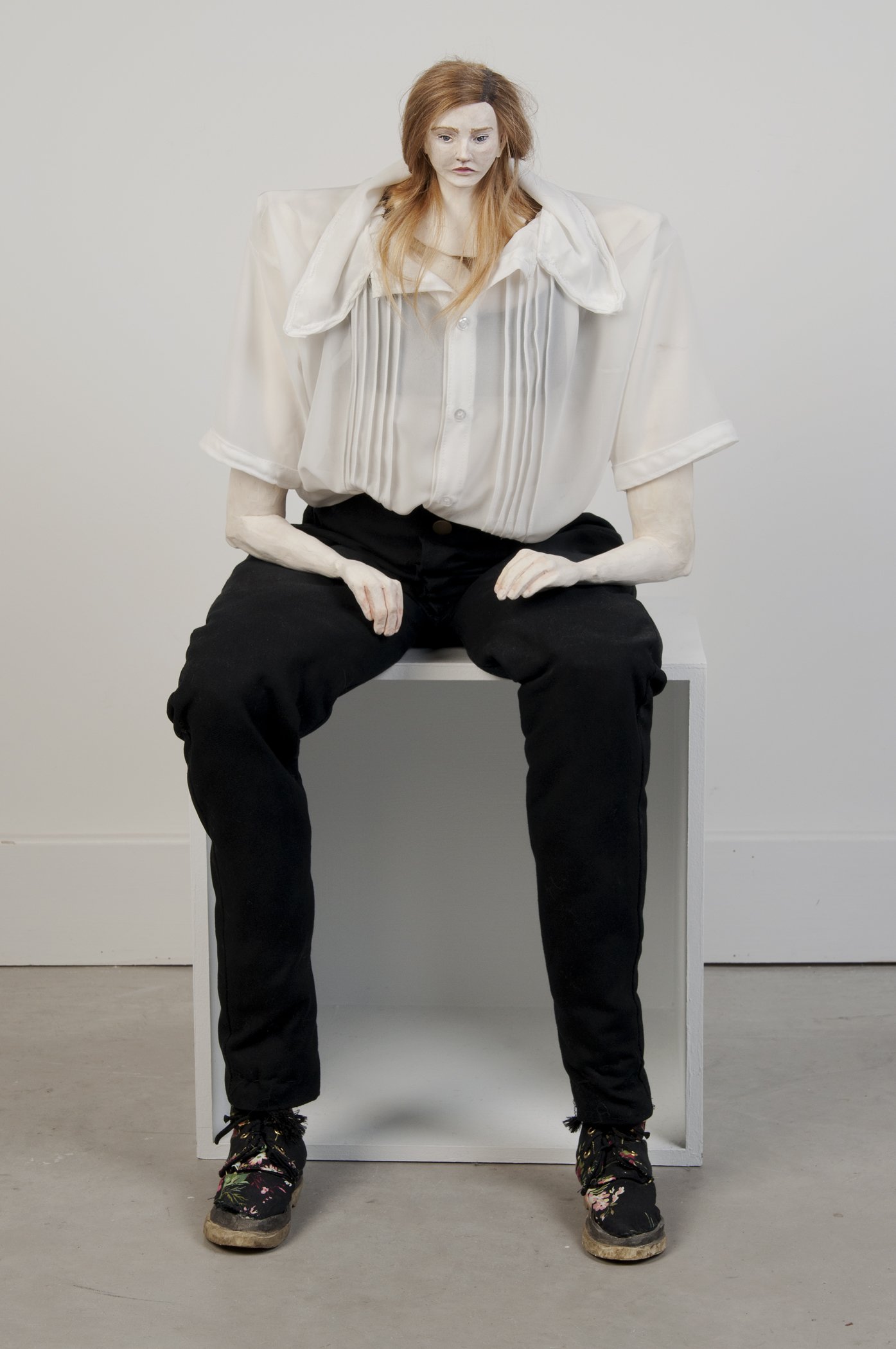 Self Portrait 2011/ Clay painted with Watercolours, Fabrics, Hair, Metal Armature