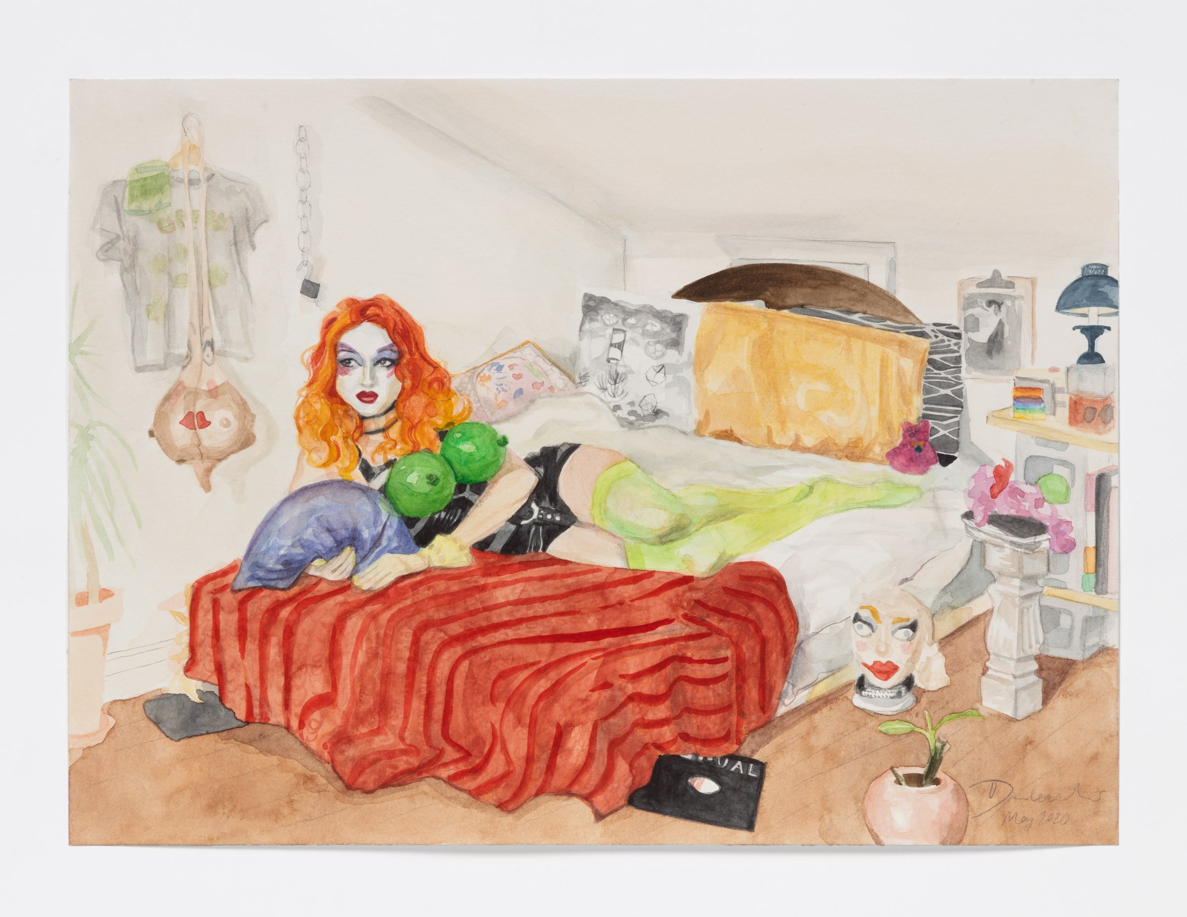 Dusty in Their Room | Watercolour on Paper | 9" x 12" | 2020 | archival quality prints available, inquire via email