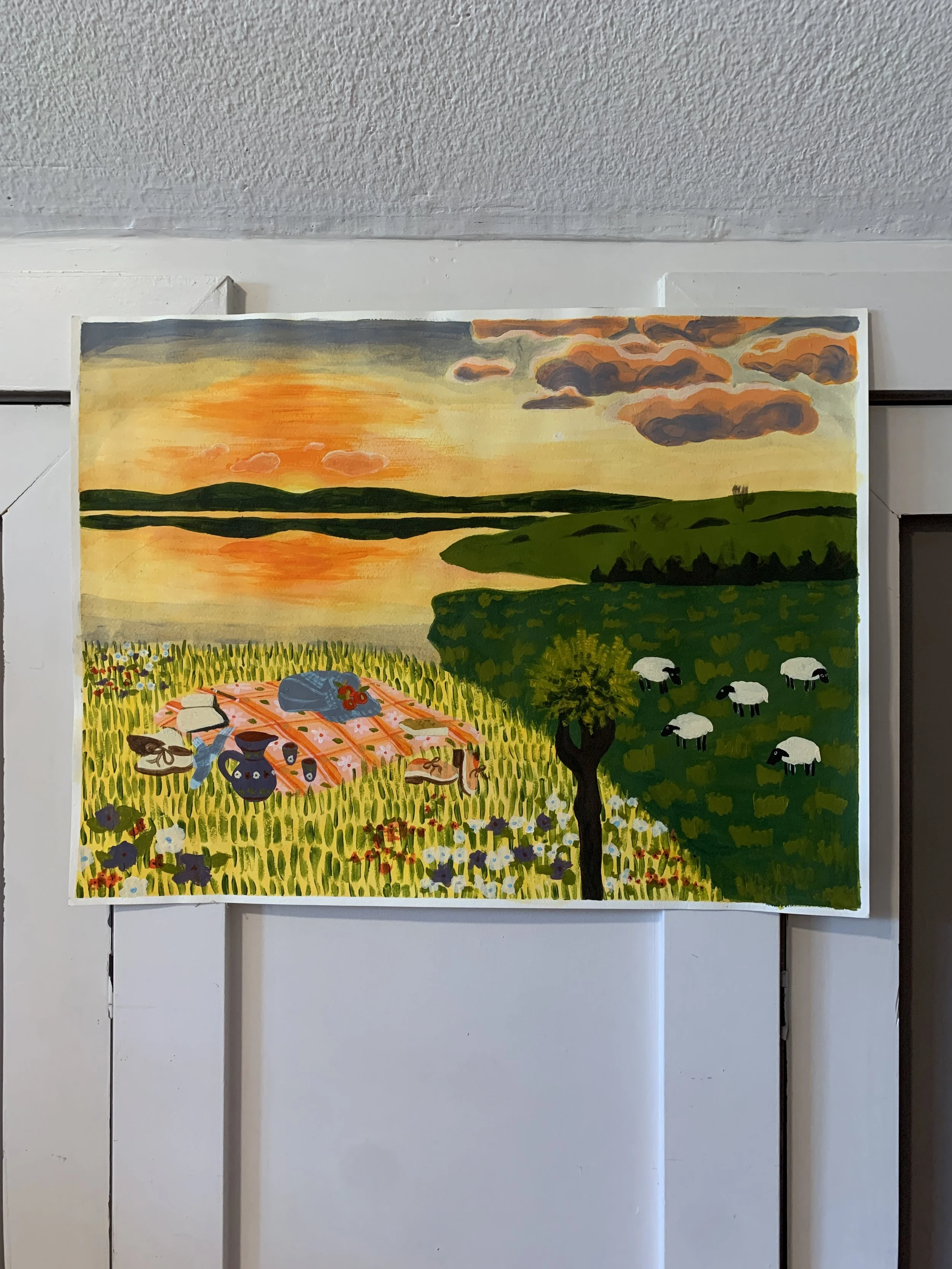 $500 / A Place to Maybe Just Go / Acrylic on Paper / 18" x 24" / June 2020