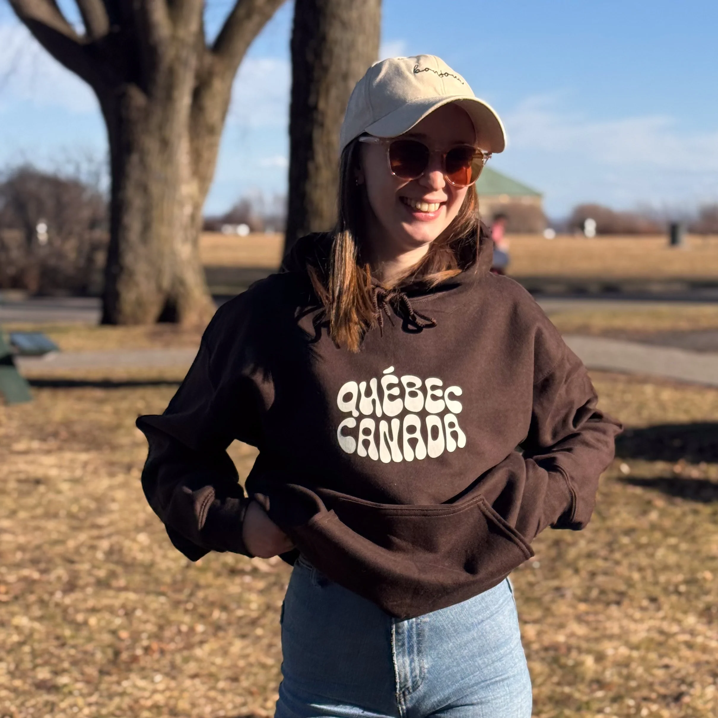 Hoodie Québec Canada Bold - Brun