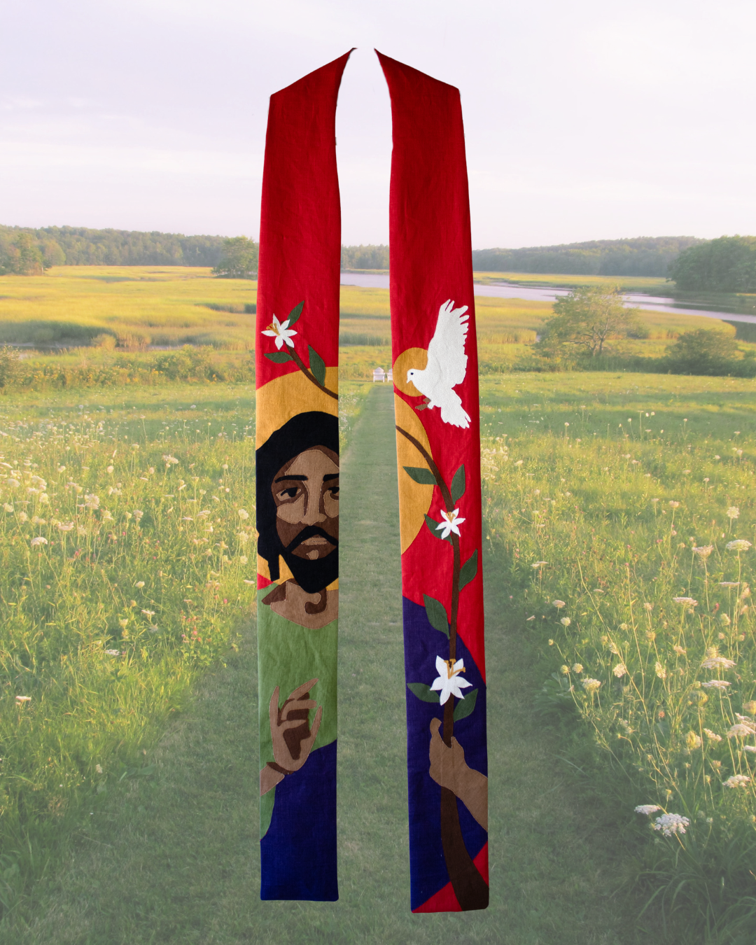 Jesus Floral Icon Stole