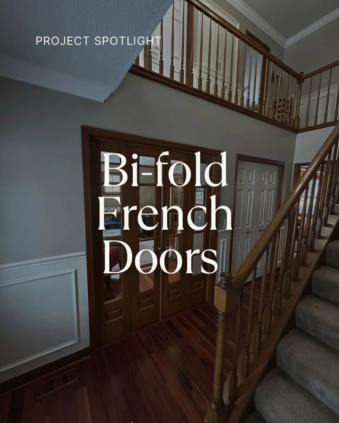 Wrapped up these bi-fold french doors last week. We used Mckinney Concealed Invisible hinges between panels to minimize visible hardware. Finished with a custom stain to match the home&rsquo;s original trim and top coated in the Icro 5500 series from