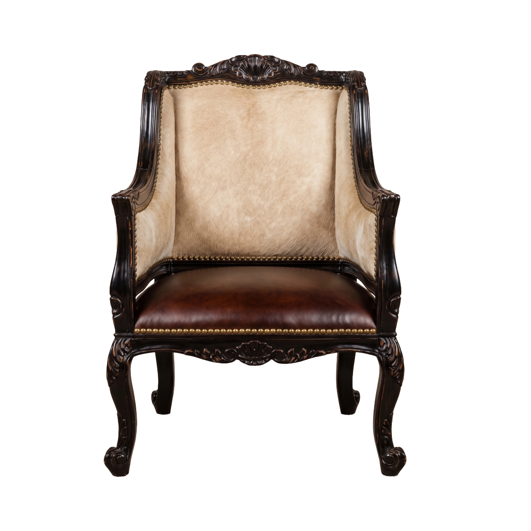 Hide & Leather Accent Chair