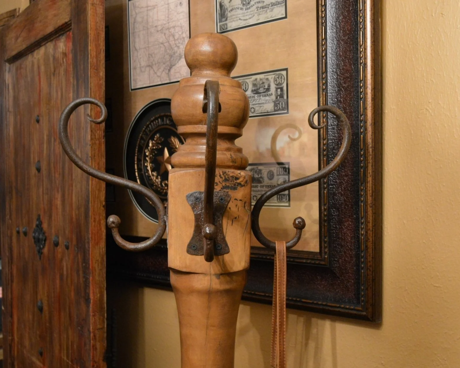 Carved Mesquite Coatrack