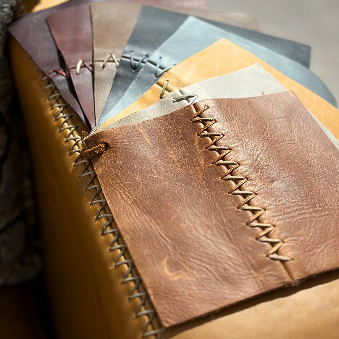 Hand-stitched, genuine leather in limitless colors&mdash;each hide uniquely its own. This is custom furniture, elevated to true luxury. 

Find your custom piece at Rios Interiors today, call 817.626.8600 to work with a design consultant! 

#leathercr