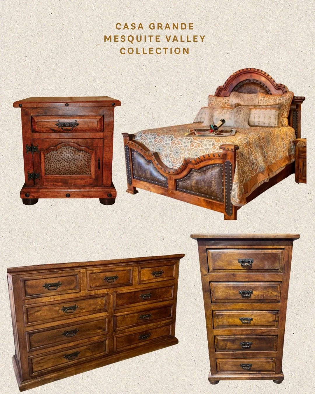 A look at a few of our most-loved bedroom collections&mdash;signature designs created exclusively for Rios Interiors. Each piece is fully customizable, from finishes to fabrics, with endless options to make it uniquely yours. 

Call to design your ow