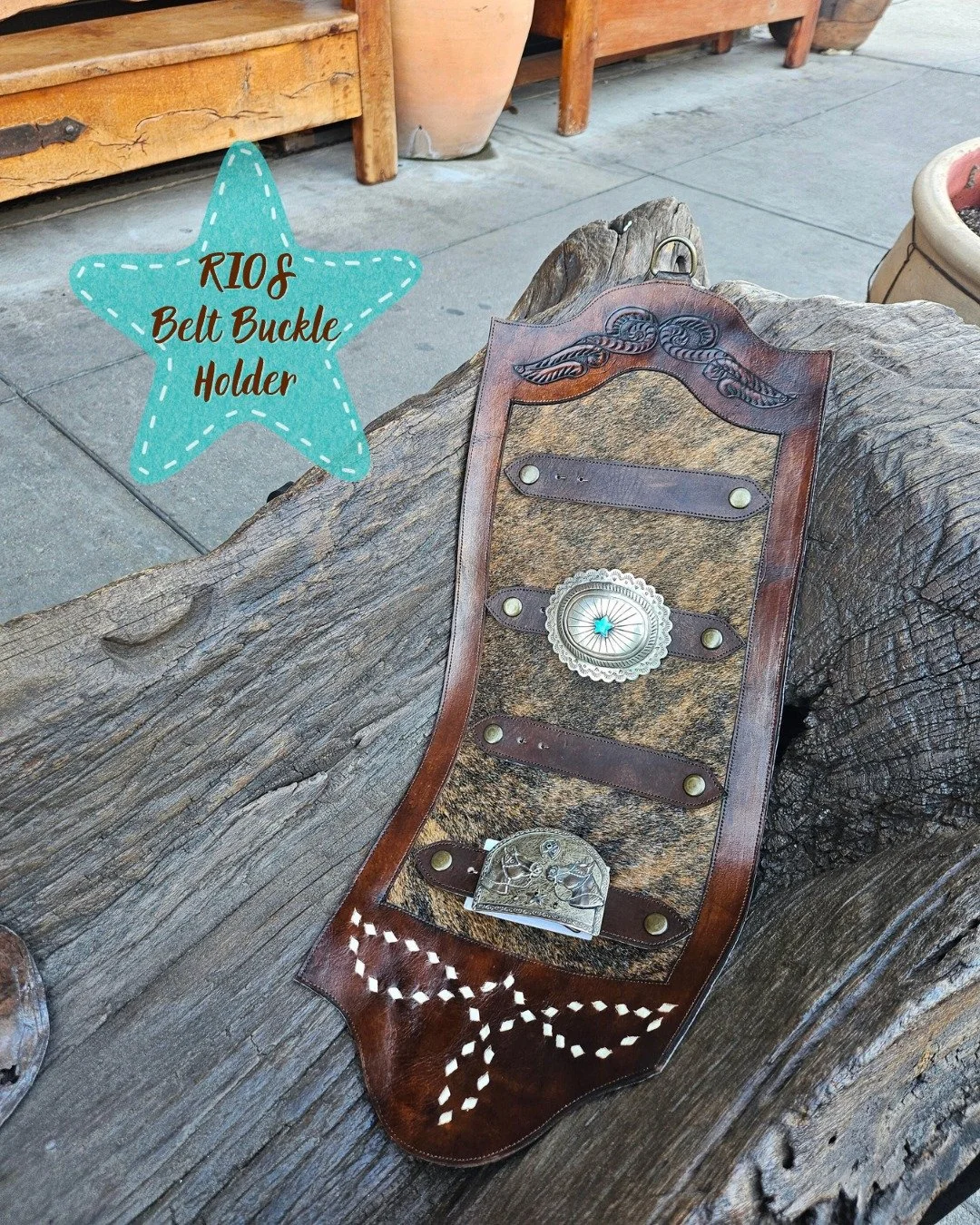 Display your nicest hardware in style. 🌟 Our new handmade Rios belt buckle holder has arrived!

Newer styles to arrive soon!