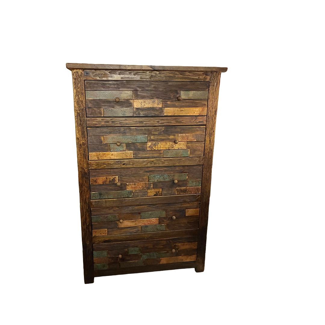 El Patron Patina Stacked Copper Chest of Drawers