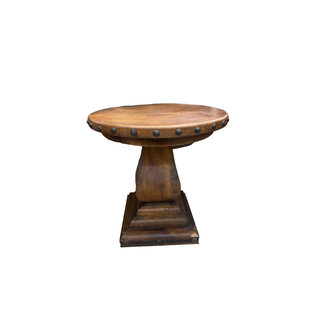 Round Mesquite Side Table