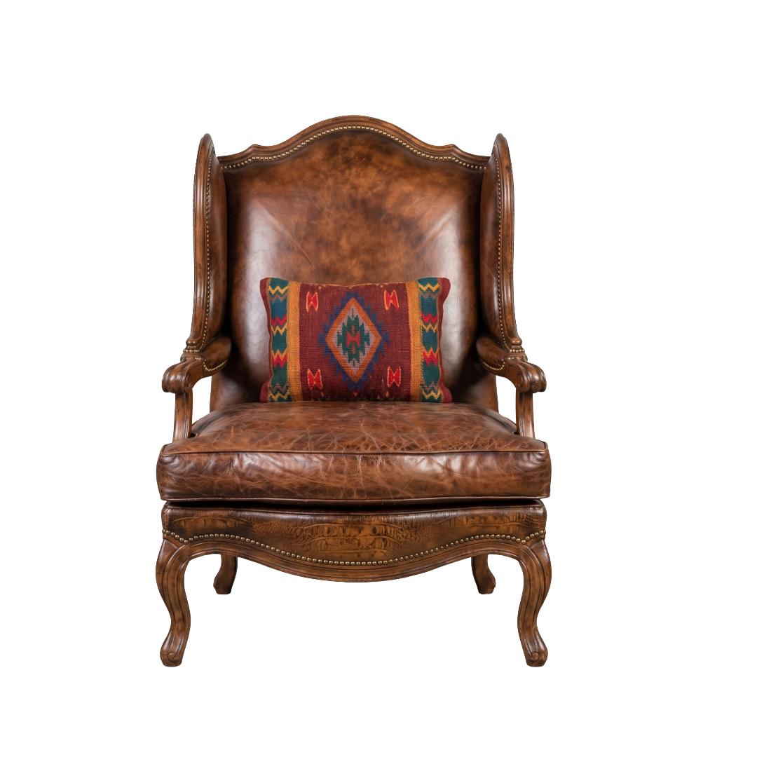 Leather & Croc Embossed Accent Chair
