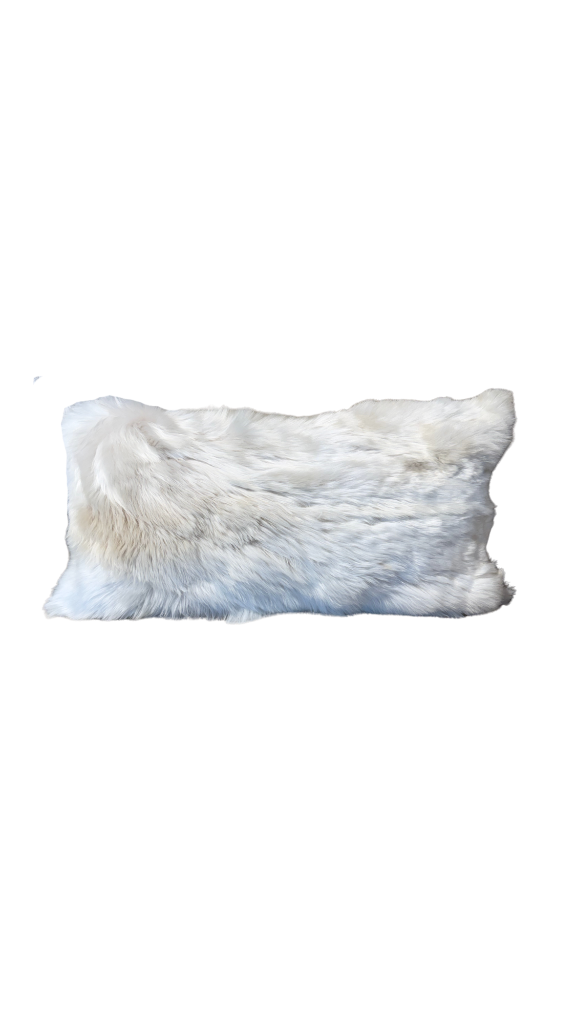 White Alpaca Fur Lumbar Pillow