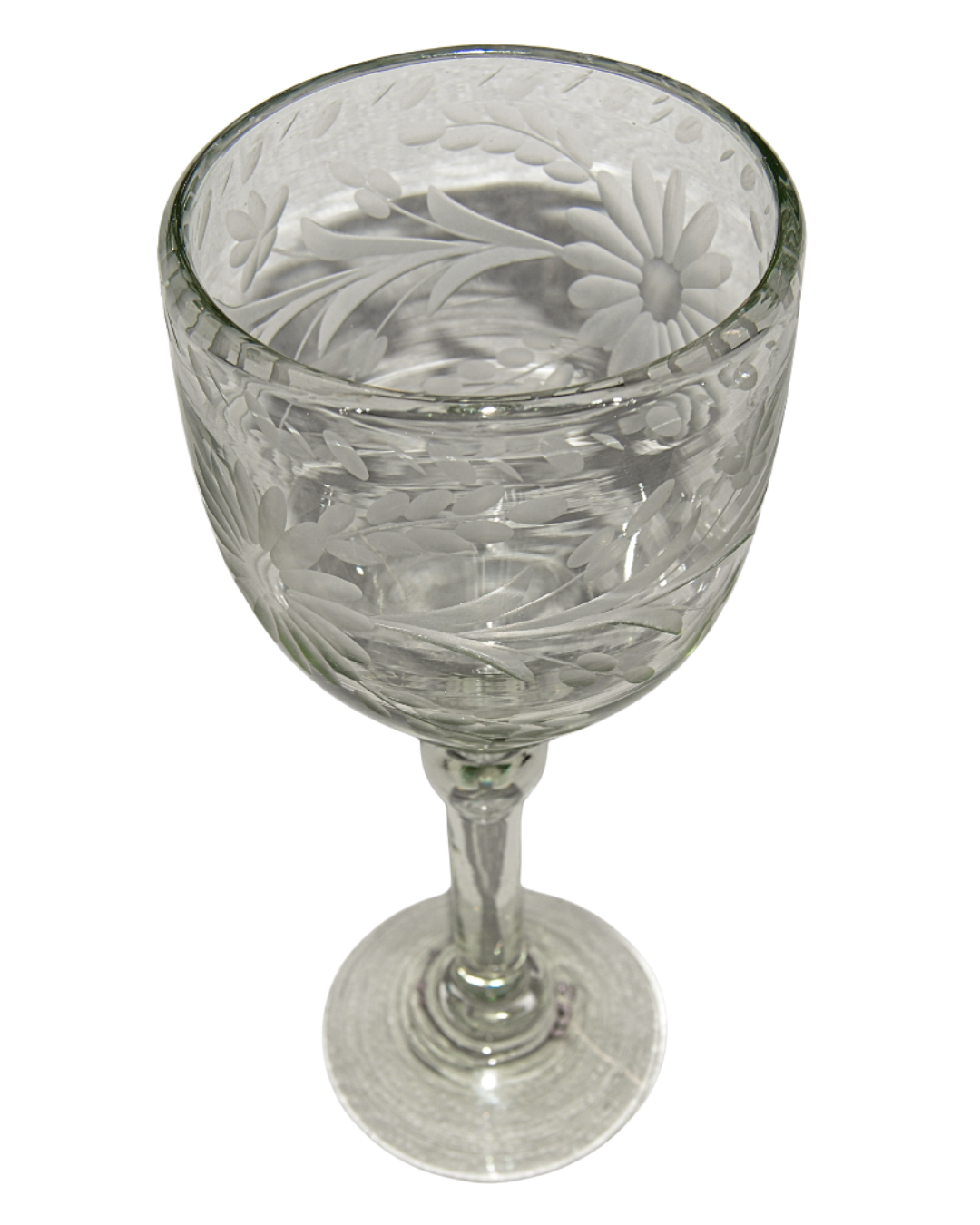 Clear Hand Blown & Etched Wine GlassShopRios Interiors
