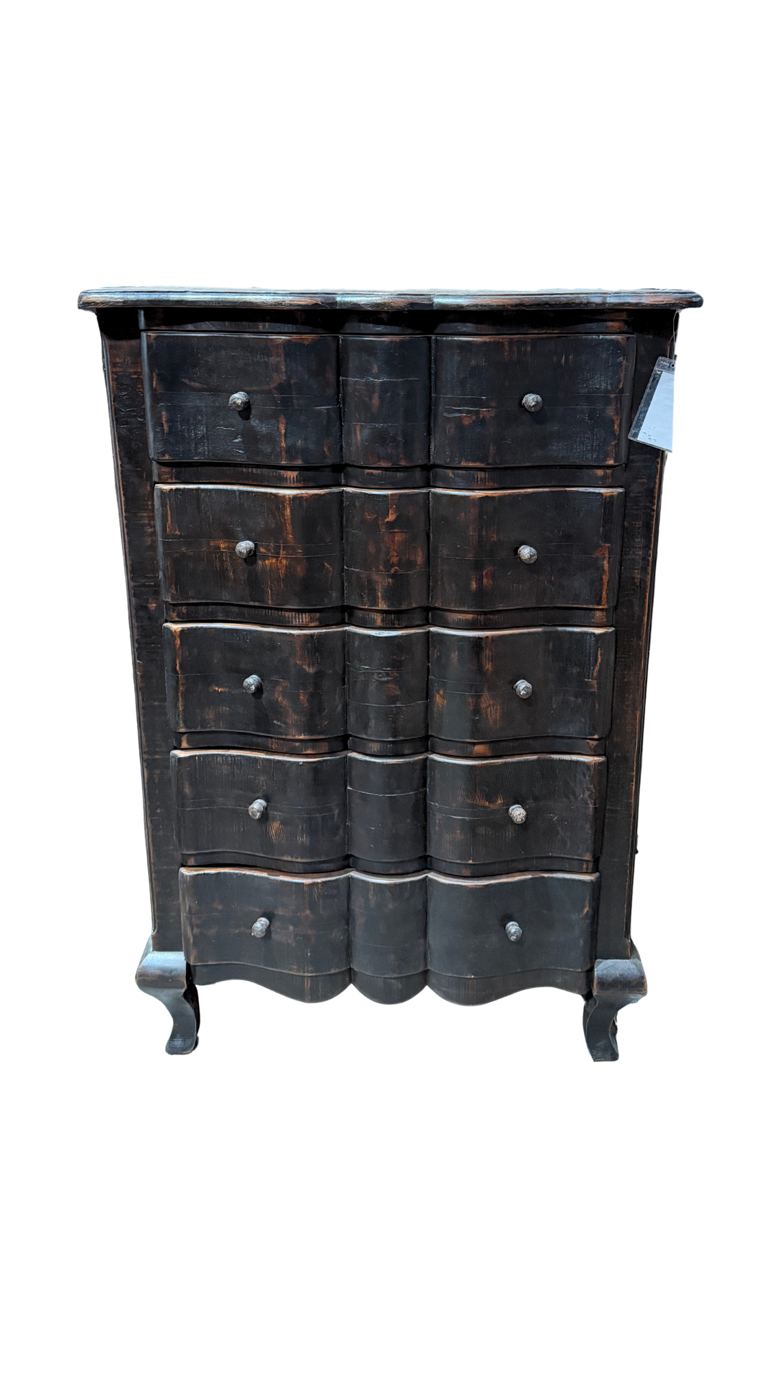 Black Cheyenne 5 Drawer Highboy