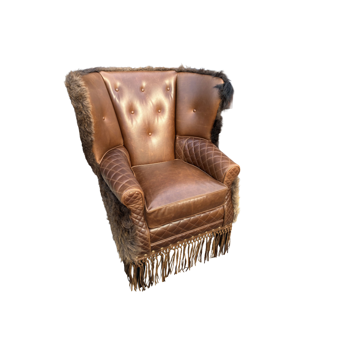 The Custer Accent Chair With Buffalo Hide