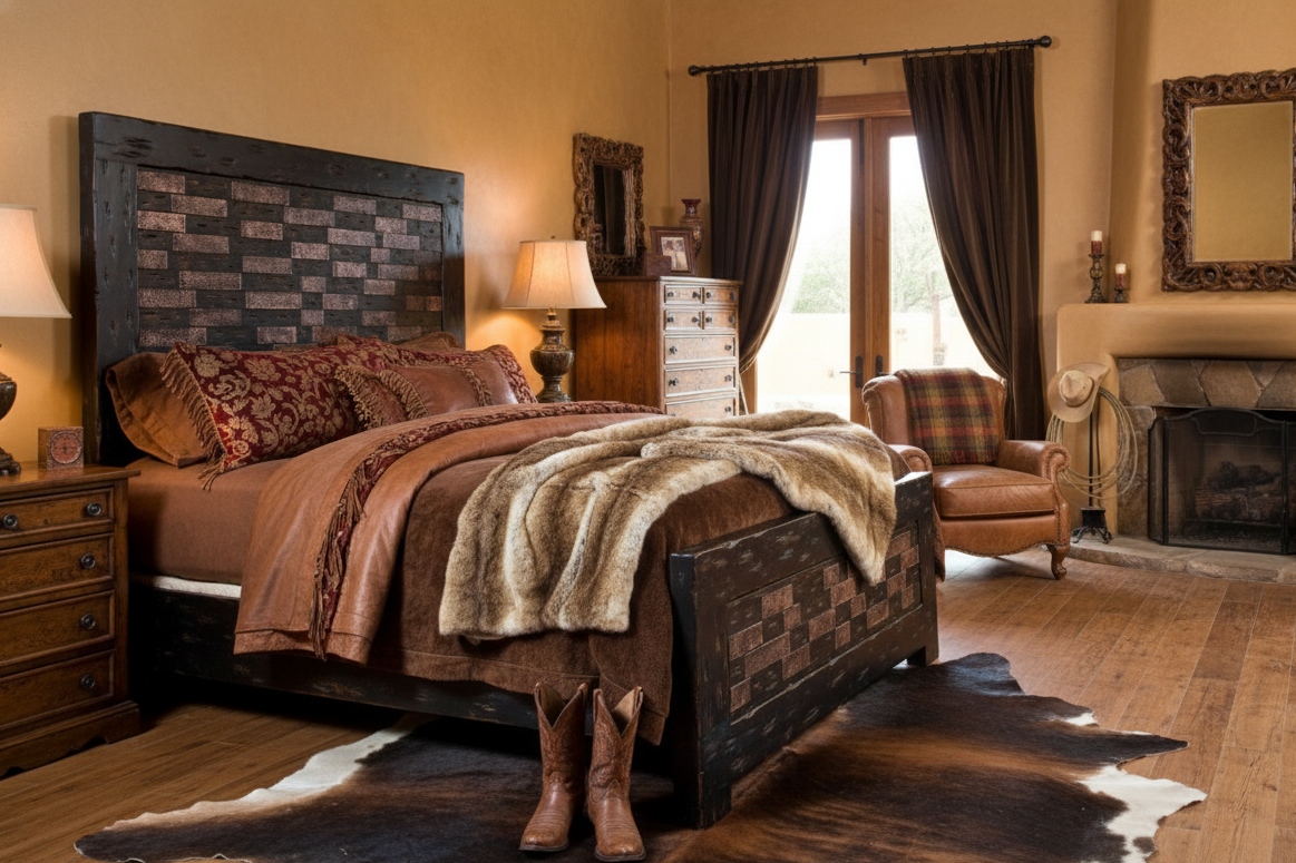 Vaquero Stacked Copper Bed