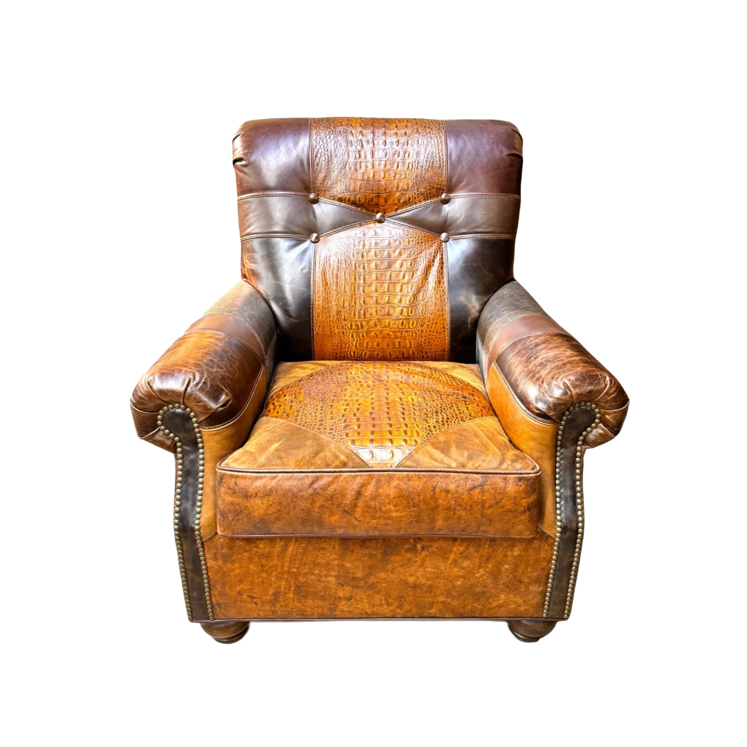 Patchwork Leather Accent Chair