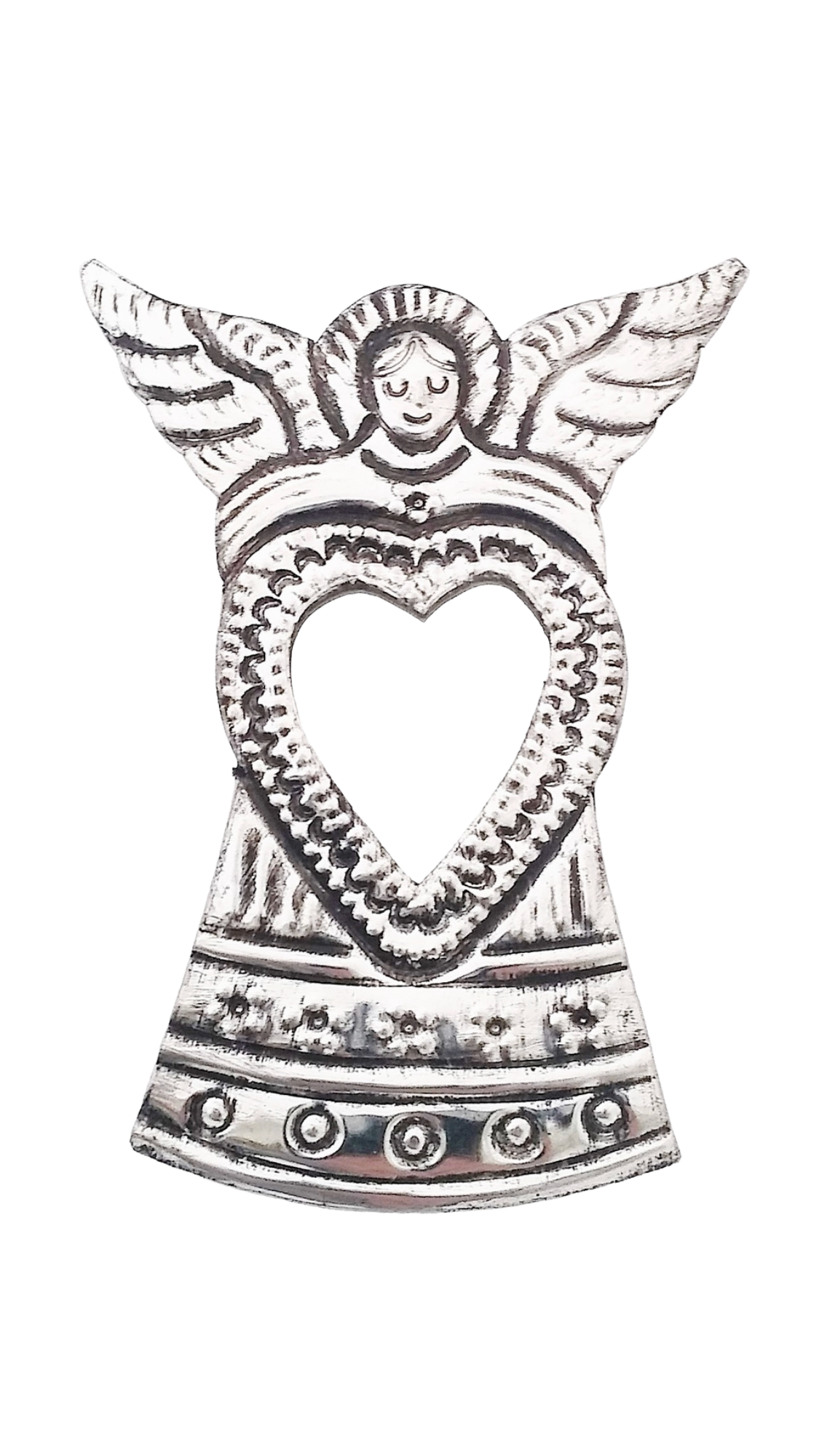 Tin Angel with Heart Mirror