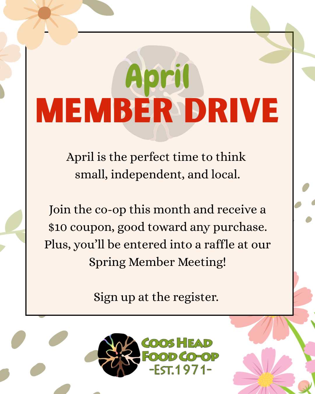 April Member Drive