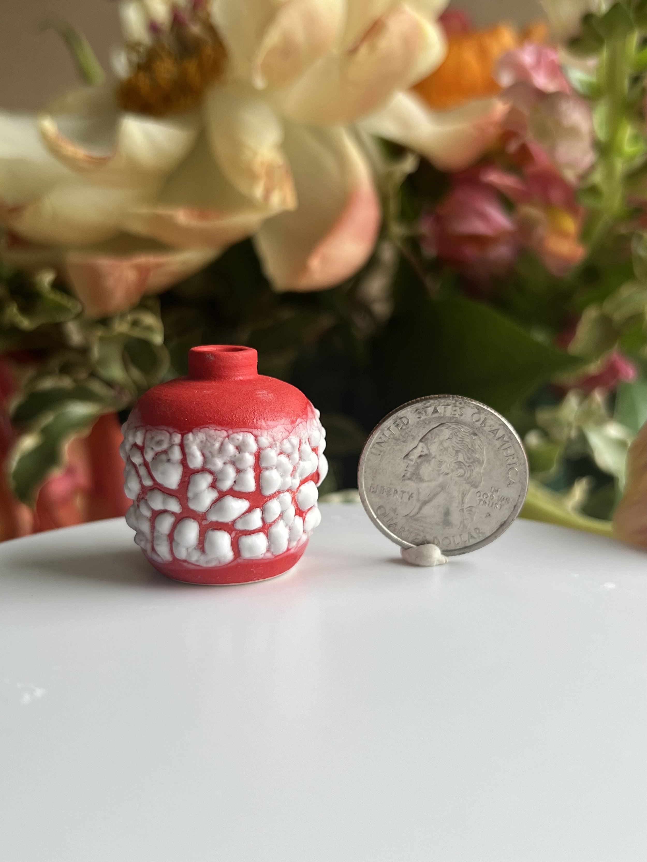 Tiny Crackle & Red Vase (Copy)