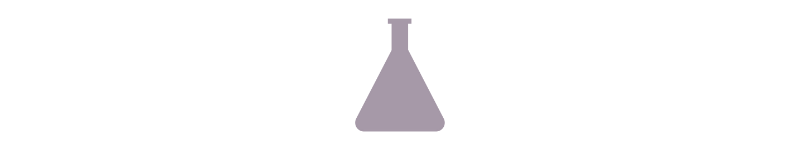 A laboratory flask with a narrow neck, purple in color.