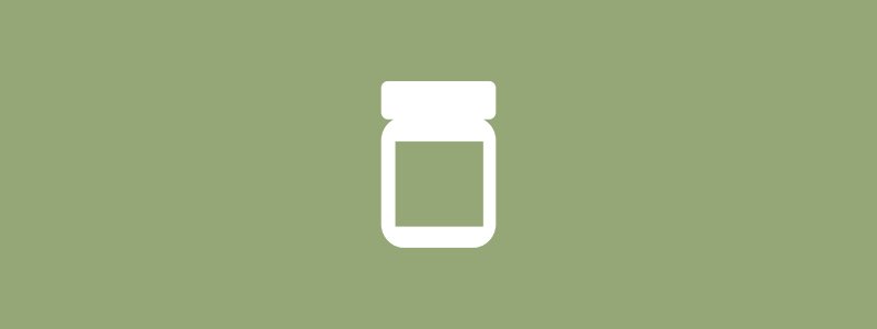 White pill bottle icon on a light green background