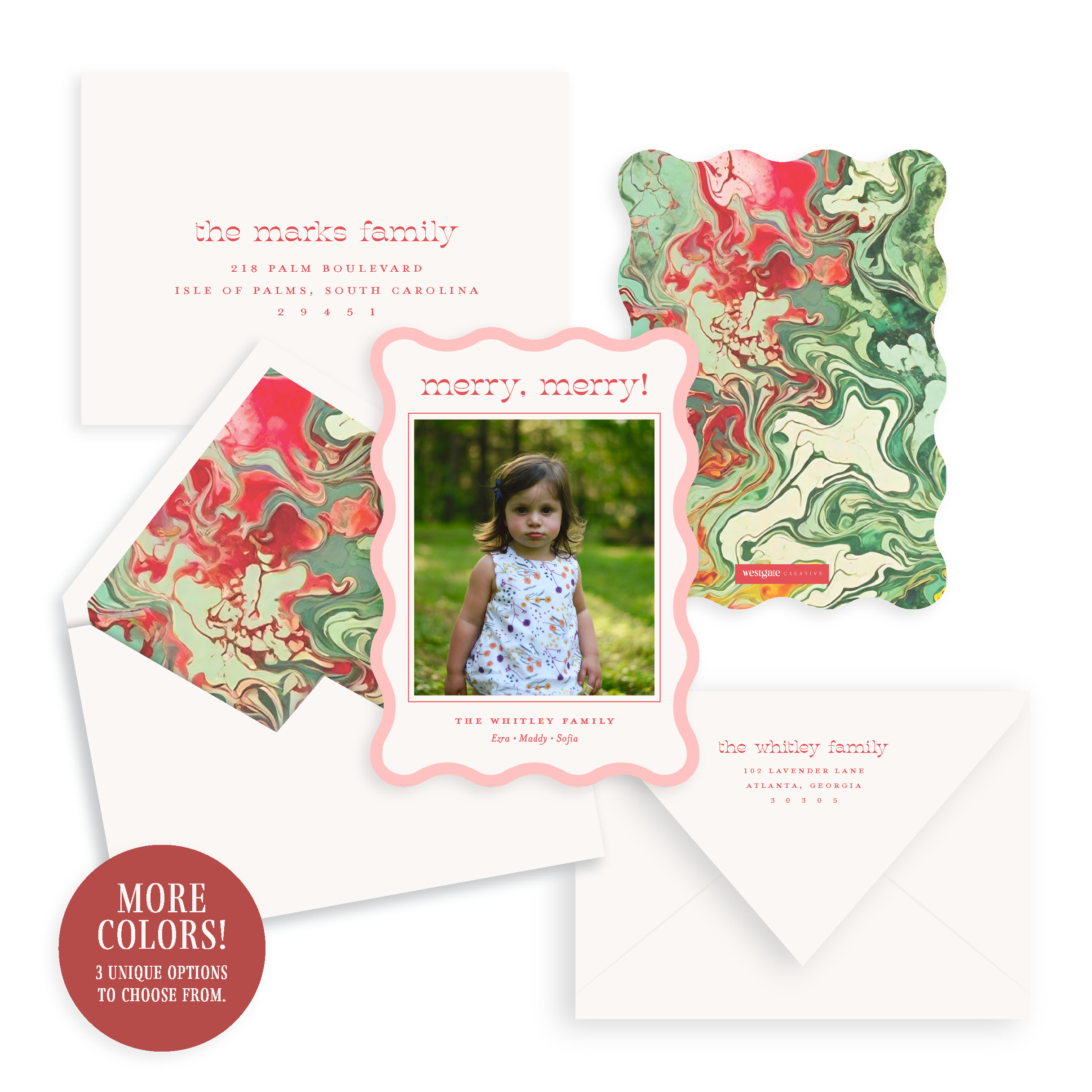 Merry Marble Holiday Card