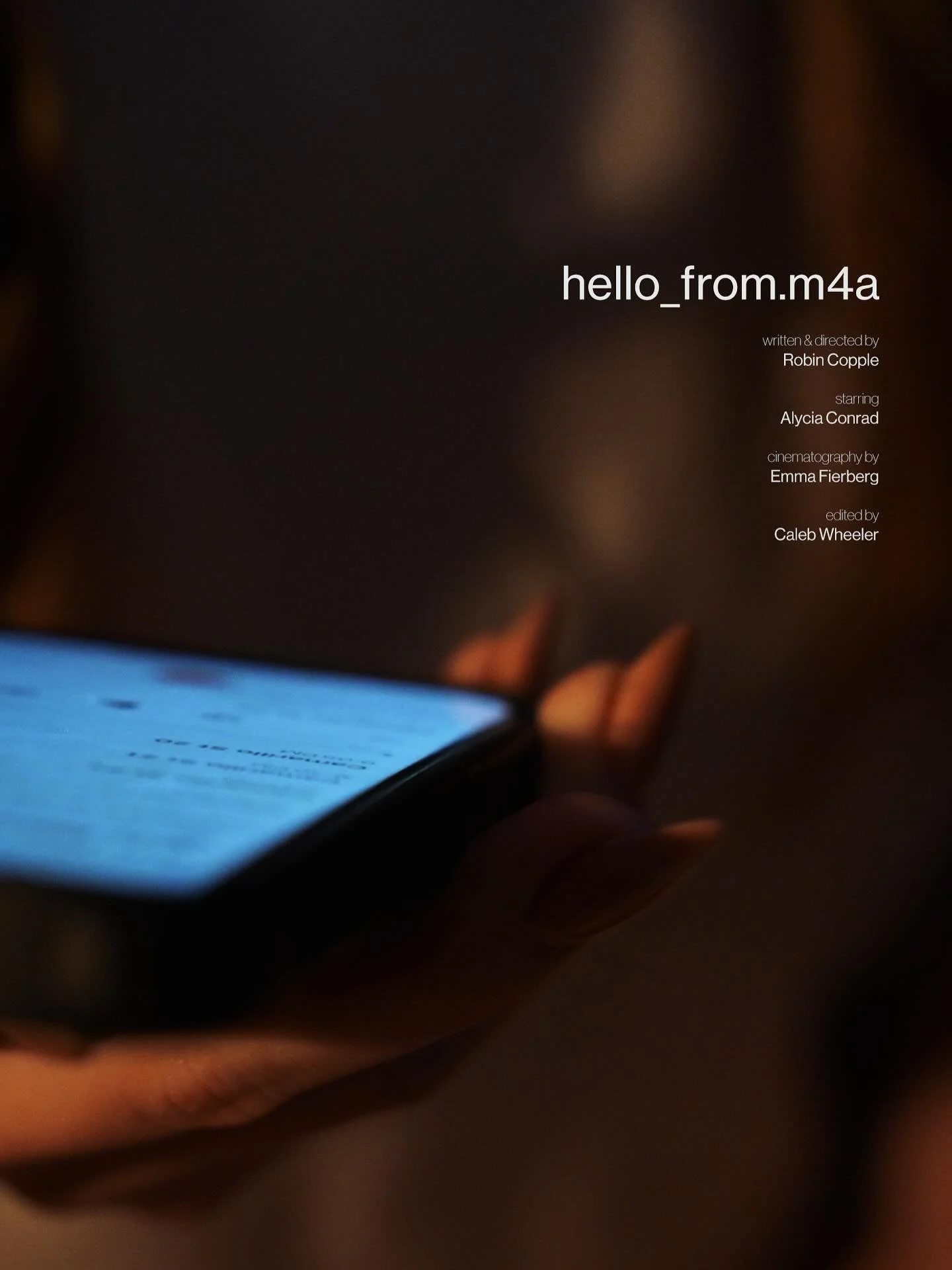 Honored and proud to have been a part of this project! 

Reading the script that Robin wrote, it felt like he had bugged my room and listened to one of the hundreds of voice memo&rsquo;s I&rsquo;ve sent. 

His writing is captivating and relatable and