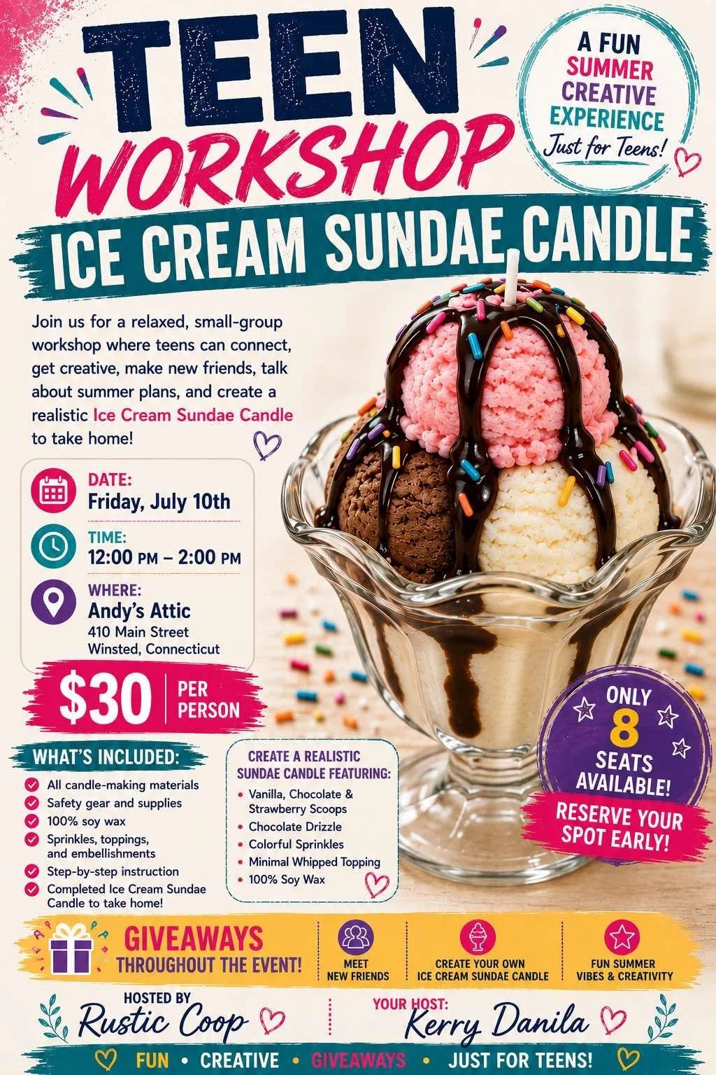 Teen Workshop Ice Cream Sundae Candle