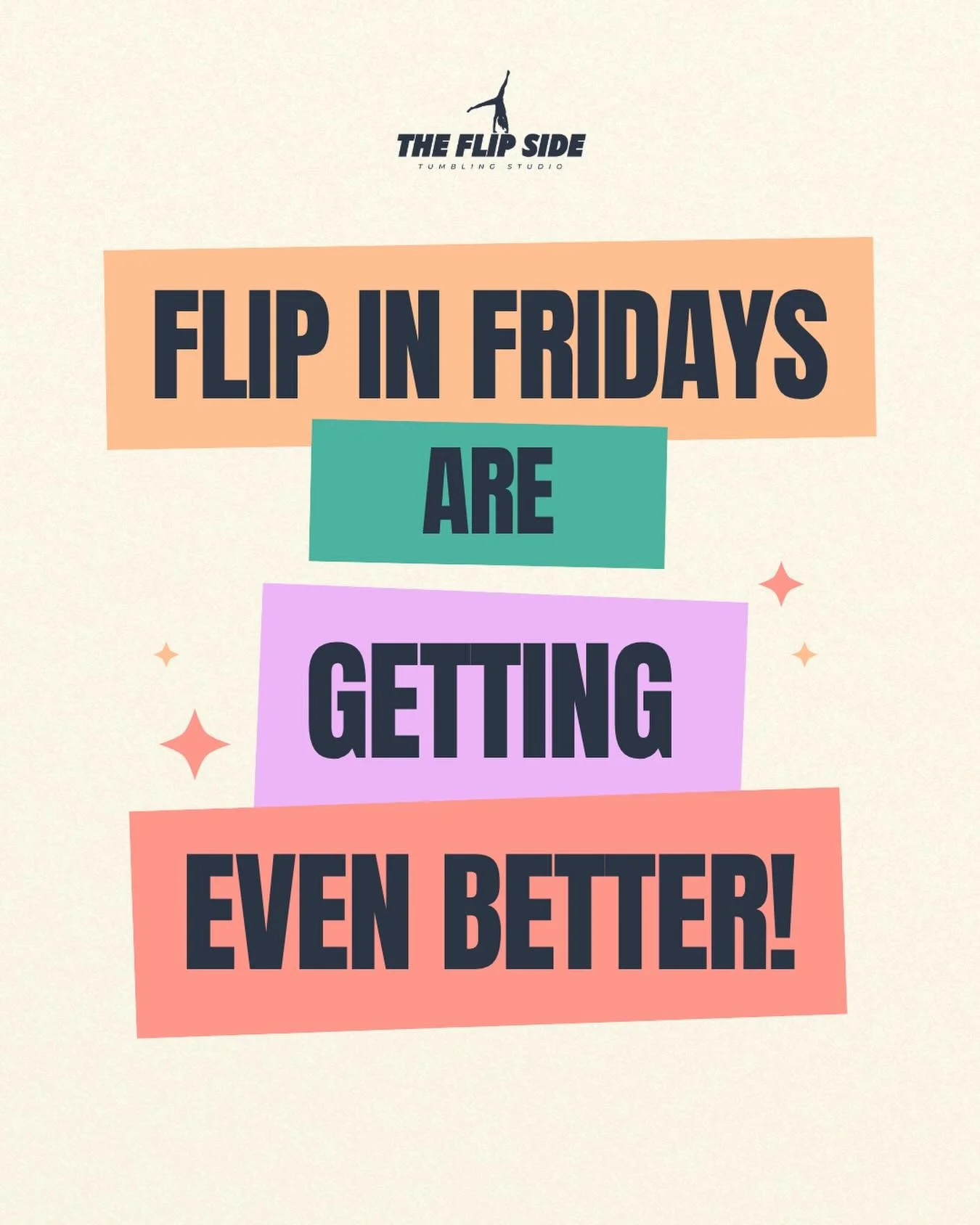 Summer Flip in Friday Coached Open Gyms are getting even better! Check your emails for more details on when registration opens 📧 This is a great option for new athletes to get time in the studio! Flip in Fridays will still continue to be announced/e